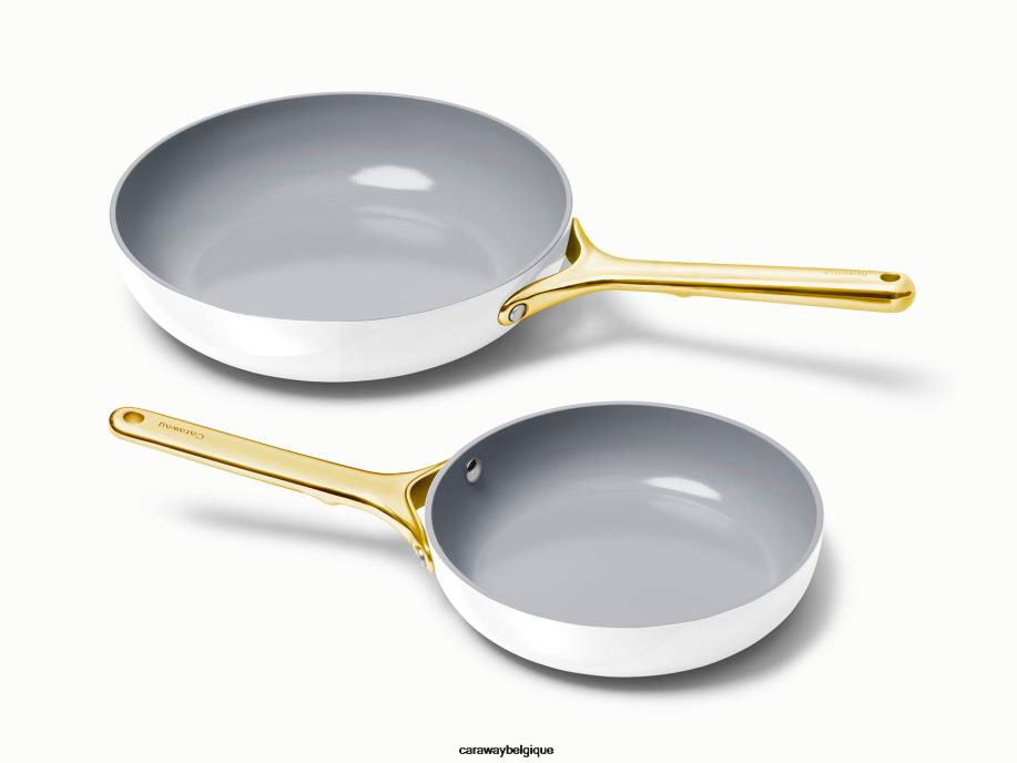 Caraway batterie de cuisine blanc duo de poêles à frire T6TFV16 - Image 1