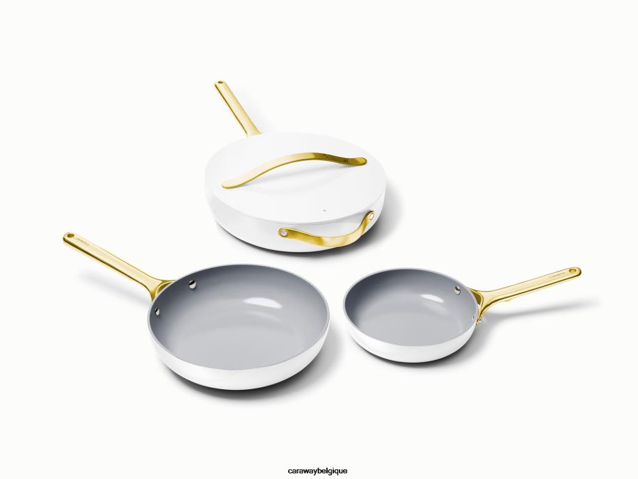caraway_batterie_de_cuisine_blanc_trio_de_poeles_a_frire_t6tfv8.jpg Caraway batterie de cuisine blanc trio de poêles à frire T6TFV8 - Image 1
