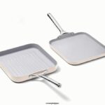 Caraway batterie de cuisine crème duo de poêles carrées T6TFV57