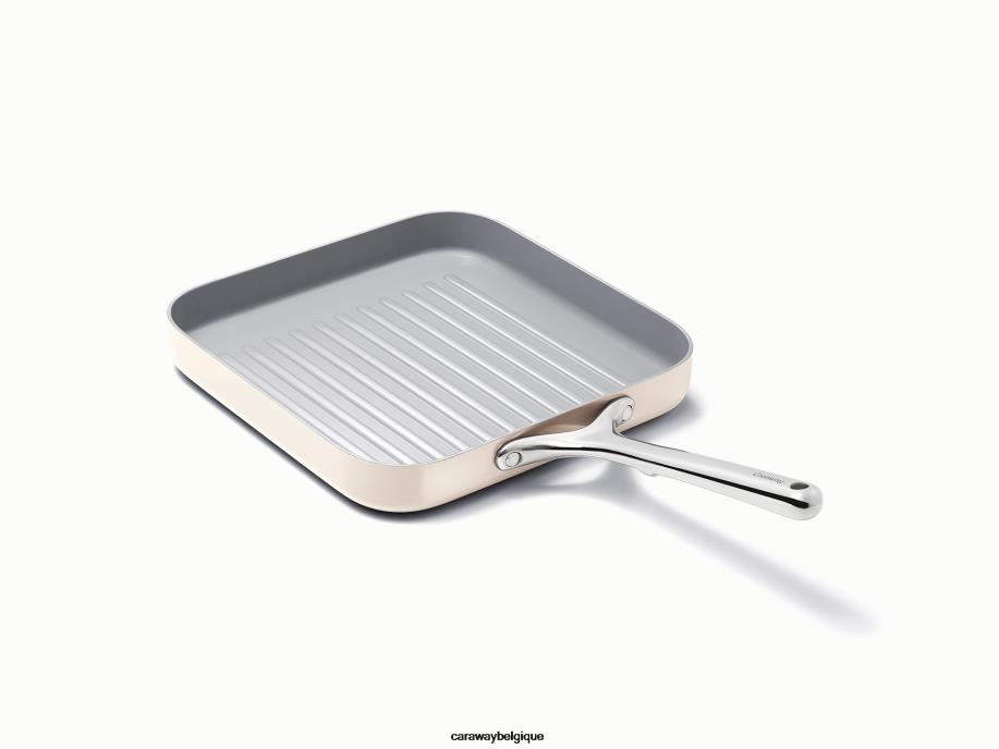 caraway_batterie_de_cuisine_creme_poele_a_griller_carree_t6tfv73.jpg Caraway batterie de cuisine crème poêle à griller carrée T6TFV73 - Image 1