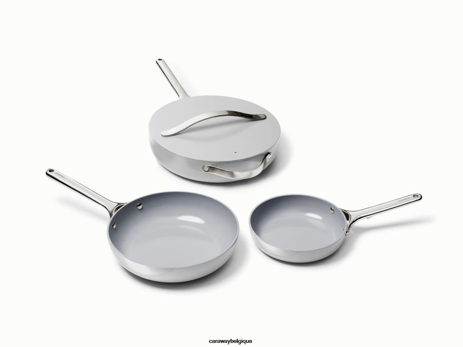 Caraway batterie de cuisine gris trio de poêles à frire T6TFV3