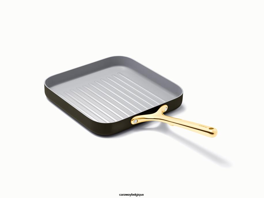 Caraway batterie de cuisine noir poêle à griller carrée T6TFV79