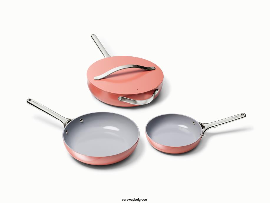 Caraway batterie de cuisine perracotta trio de poêles à frire T6TFV5