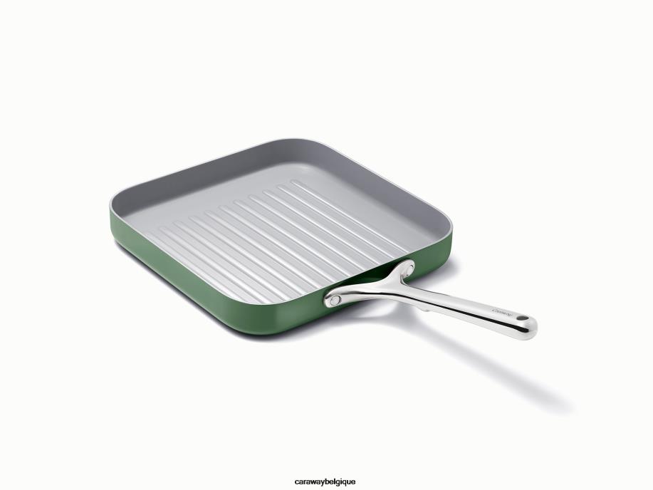 Caraway batterie de cuisine sage poêle à griller carrée T6TFV76