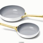Caraway batterie de cuisine blanc duo de poêles à frire T6TFV16