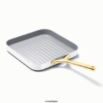 Caraway batterie de cuisine blanc poêle à griller carrée T6TFV80