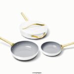 Caraway batterie de cuisine blanc trio de poêles à frire T6TFV8