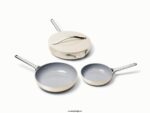 Caraway batterie de cuisine crème trio de poêles à frire T6TFV1