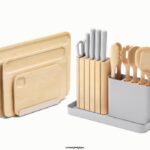 Caraway batterie de cuisine gris ensemble de préparation et de planches T6TFV231