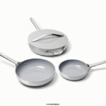 Caraway batterie de cuisine gris trio de poêles à frire T6TFV3