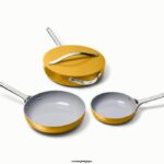Caraway batterie de cuisine souci trio de poêles à frire T6TFV6